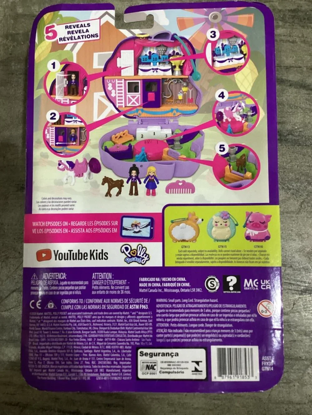 Polly Pocket Jumpin' Style Pony Compact Playset with 2 Micro Dolls & Accessories